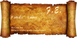 Fakó Emma névjegykártya