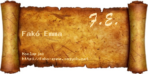 Fakó Emma névjegykártya